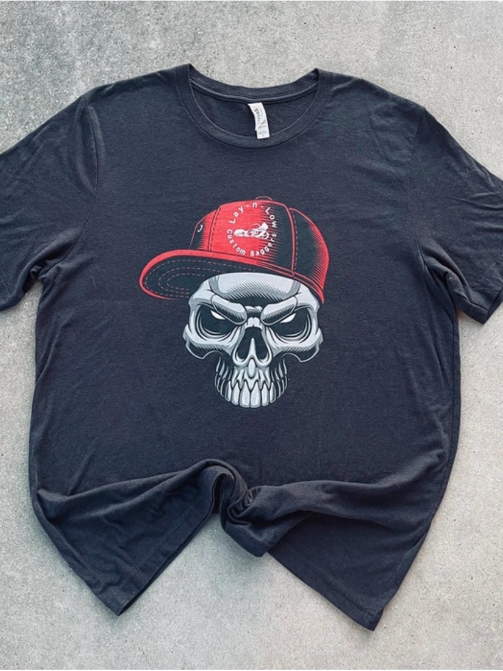 Lay -N - Low Men’s Skull Custom Baggers Short Sleeve Tee * XL